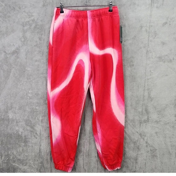 wild fable Denim - Womens High Rise Fleece Sweat Pants Red Pink Swirl Wild Fable Size S